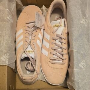 Adidas Women's Blush and White Sneakers